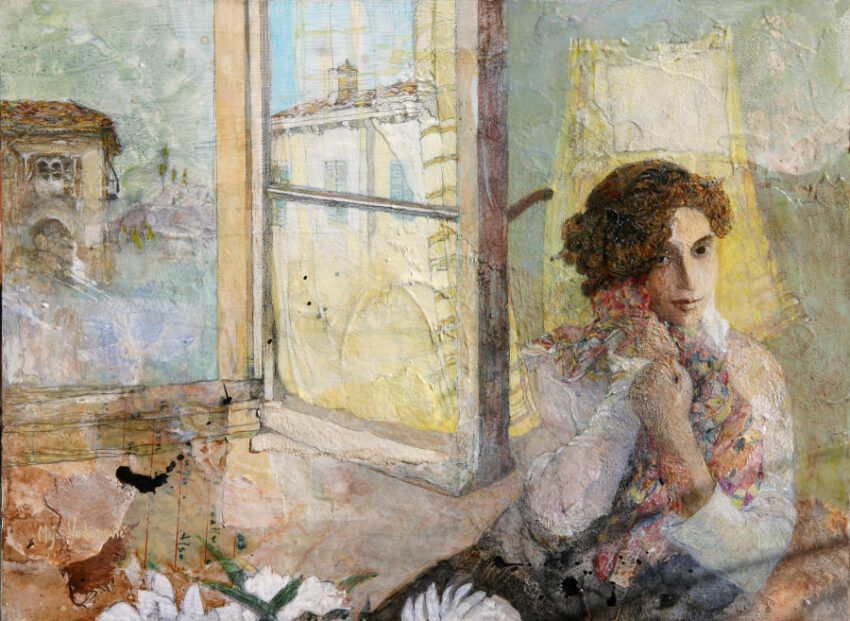 Confidences sans Paroles | 
Watercolor on panel, 2006